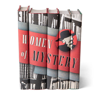 We at Juniper Books curated a book set that brings together the most influential female writers of the mystery and crime fiction genre. This set includes must-reads of this thrilling genre and our exclusive design harkens back to classic crime novels, with the silhouette of a 1940s detective set against a black and white library. 