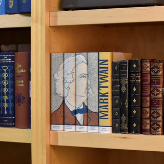 Mark Twain Portrait Book Set, 5 Book Collection, Juniper Books, Custom Jackets, Wrapped Books. Gift Book Set. Collection. Trade.