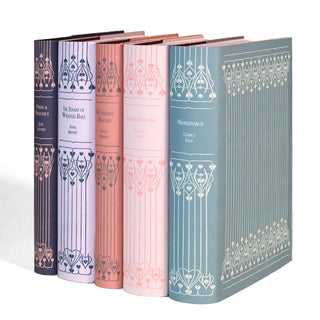 These classic works by influential female authors from the nineteenth century are brought into the modern-day with book jackets from Juniper Books inspired by antique bindings and assembled in a stunning color palette. Gift, custom, trade