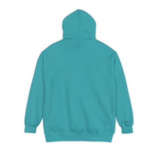 Back side of the Juniper Books Hoodie in seafoam. Backside is blank with no design.