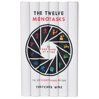 The Twelve Monotasks by Thatcher Wine, published by Little Brown Spark, shown here in a presentation mural style