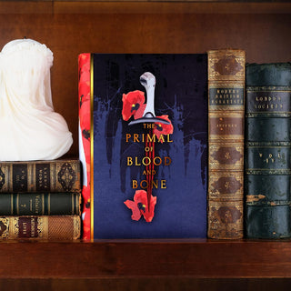 Limited Edition Book Set for Blood and Ash written by Jennifer L. Armentrout styled on a shelf with eye catching book covers designed by Juniper Books.