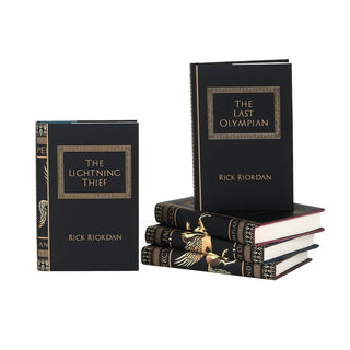 Book cover from Juniper Books Percy Jackson Legendary Book Set by Rick Riordan designed to transform your shelf into art.