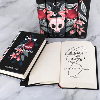 Title page signed by Scarlett St. Clair in the Limited Edition Hades x Persephone Saga Book set exclusively sold on Juniper Books.