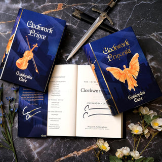 Clockwork Angel title page signed by Cassandra Clare in the Limited Edition Infernal Devices book set, exclusively from Juniper Books.