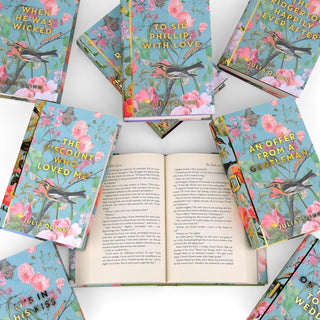 Peek inside the Limited Edition Bridgerton Book Set written by Julia Quinn. Books you love now with book covers worth showing off from Juniper Books.