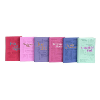 Front covers of faux leather books from Word Cloud. Books come in pastel pink, purple, and green. Book Covers feature word cloud of popular quotes from the books.