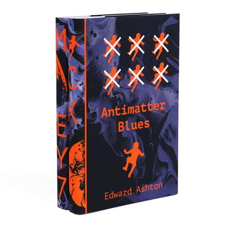 Angled view displaying spine and cover design of Signed Limited Edition Mickey7 Series by Edward Ashton wrapped in Juniper Books collectible book covers.