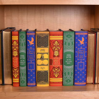 Not sure you fit into just one house? We’ve assembled this set for Harry Potter fans who are brave, inquisitive, loyal, AND cunning. These dust jackets feature colors and symbols inspired by the four different Hogwarts Houses.
