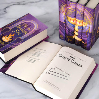 City of Bones Title page signed by Cassandra Clare in The Mortal Instruments Book Set exclusively sold on Juniper Books.