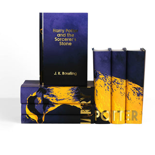 Custom Harry Potter Yellow hufflepuff collectible Limited edition badger mascot book sets from Juniper Books