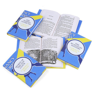 Nancy Drew Blue Custom Juniper Books Dust Jackets, Wrapped in Specialty Book Covers. Trade.