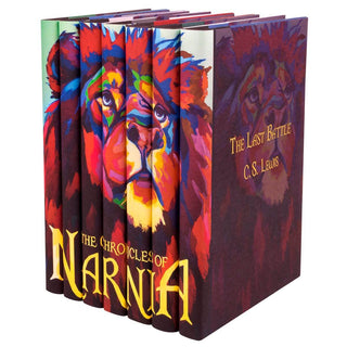 The Chronicles of Narnia, C. S. Lewis’s seven-part fantasy masterpiece, has been transporting young readers to the land of Narnia for over 50 years. Juniper Books’ custom jackets feature an original painting by the artist Detour (Thomas Evans) of a lion, inspired by the series' famous character. A great gift for kids.