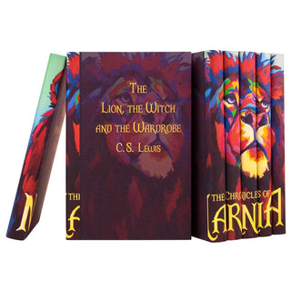 The Chronicles of Narnia, C. S. Lewis’s seven-part fantasy masterpiece, has been transporting young readers to the land of Narnia for over 50 years. Juniper Books’ custom jackets feature an original painting by the artist Detour (Thomas Evans) of a lion, inspired by the series' famous character. A great gift for kids.