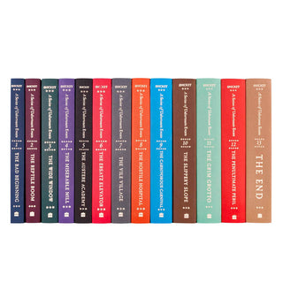 Lemony Snicket's Series of Unfortunate Events Book Set shown here without Juniper Books custom dust covers.
