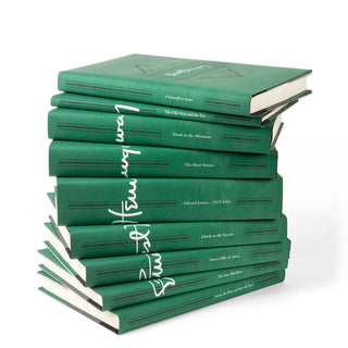 This set, wrapped in dark green jackets and showcasing his iconic signature, will be the centerpiece of any shelf and make for many adventurous hours of reading. A great gift, set for display, collection.