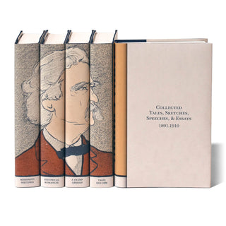Mark Twain Portrait Book Set, 5 Book Collection, Juniper Books, Custom Jackets, Wrapped Books. Gift Book Set. Collection. Trade.