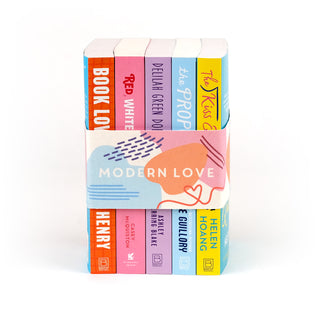 The Modern Love Set of 5 includes best-selling romance authors Emily Henry, Helen Hoang, Jasmine Guillory, Casey McQuiston, and Ashley Herring Blake.  The stories in this set were chosen as some of the best contemporary examples of this popular genre! Showcasing the power of love to inspire and transform. 