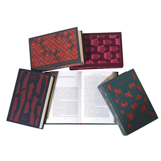 The five books feautred in our Penguin Classics Macabre Palette book set. Juniper Books Penguin Classics, Dickens, Sherlock Holmes, Gift, Trade.