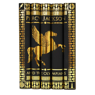 This action-packed series brings the Greek myths to the modern day. Percy Jackson Book Series with Custom Designed Gold Foil Jackets by Juniper Books. Rick Riordan's full series in Stylized Book Covers. Special Edition, Custom Books. Gift. Trade. Message.