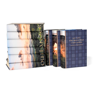 Outlander complete set of 9 books and jackets. This collectible edition of Diana Gabaldon's Outlander series features custom book jackets that unite all 9 novels with a stunning image of the Scottish Highlands. Makes a great gift for fans; order yours today! Trade, custom, gift, message, shopping, series