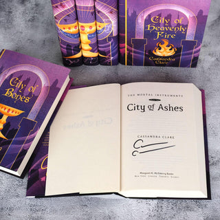 City of Ashes title page signed by Cassandra Clare in The Mortal Instruments Book Set exclusively sold on Juniper Books.