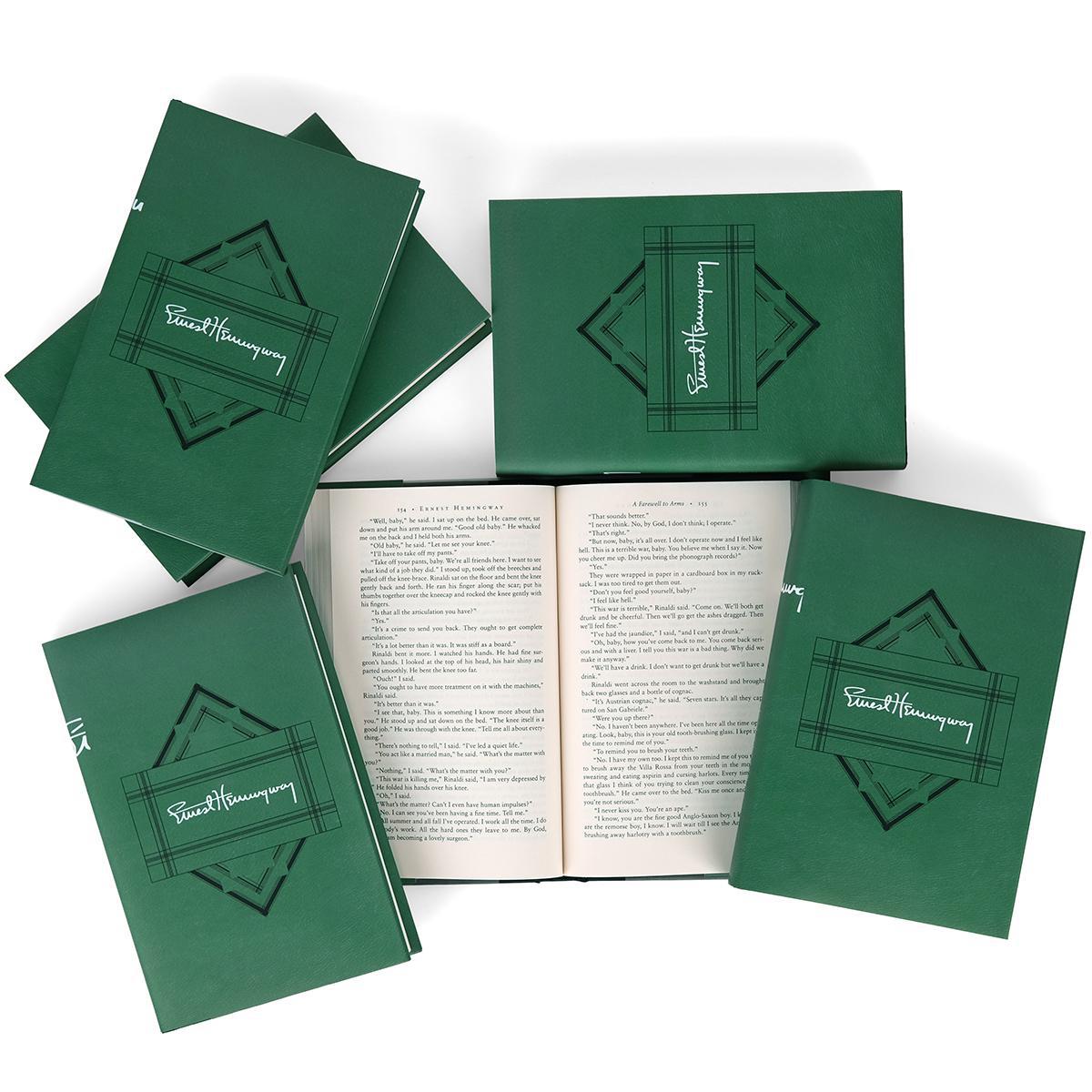 Ernest Hemingway Book Set with Signature Custom Jackets