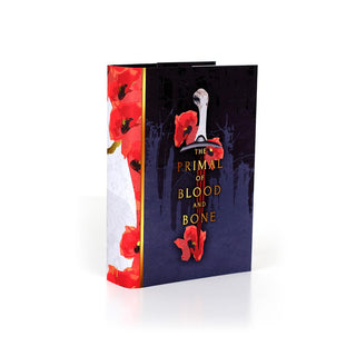 Angled view displaying spine and cover design of Limited Edition Blood and Ash Single Jacket Only by Jennifer L. Armentrout wrapped in Juniper Books collectible book covers.