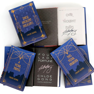 Title page signed by Chloe Gong on each title page in the Secret Shanghai Universe Duologies set exclusively sold on Juniper Books.
