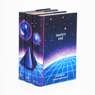 Dust jacket covers features pink texture and particles floating on blue background with a edge of a blue circle with longitude latitude lines running across it. Book title and author typed across cover in bold white serif type. 