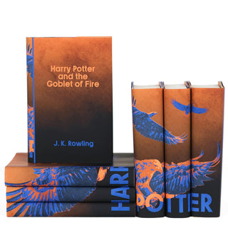 Blue Eagle Ravenclaw custom collectible dust jackets on Harry Potter book set with from Juniper Books