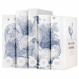 Order your custom curated chicken cookbook set from Juniper Books! The beautiful jackets we designed feature a reproduction of an antique engraving, making this set classic and modern - a perfect addition to any kitchen.