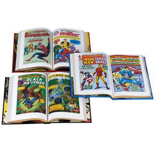 Full-Color Heroes of Marvel Comic Style Hardcover Books. Penguin Classics. Juniper Books. Curated Collection. Specialty Set. Coffee Table Books.